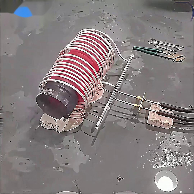 中频91免费看黄下载加热设备对直径180mm、长度300mm的钢管进行加热测试